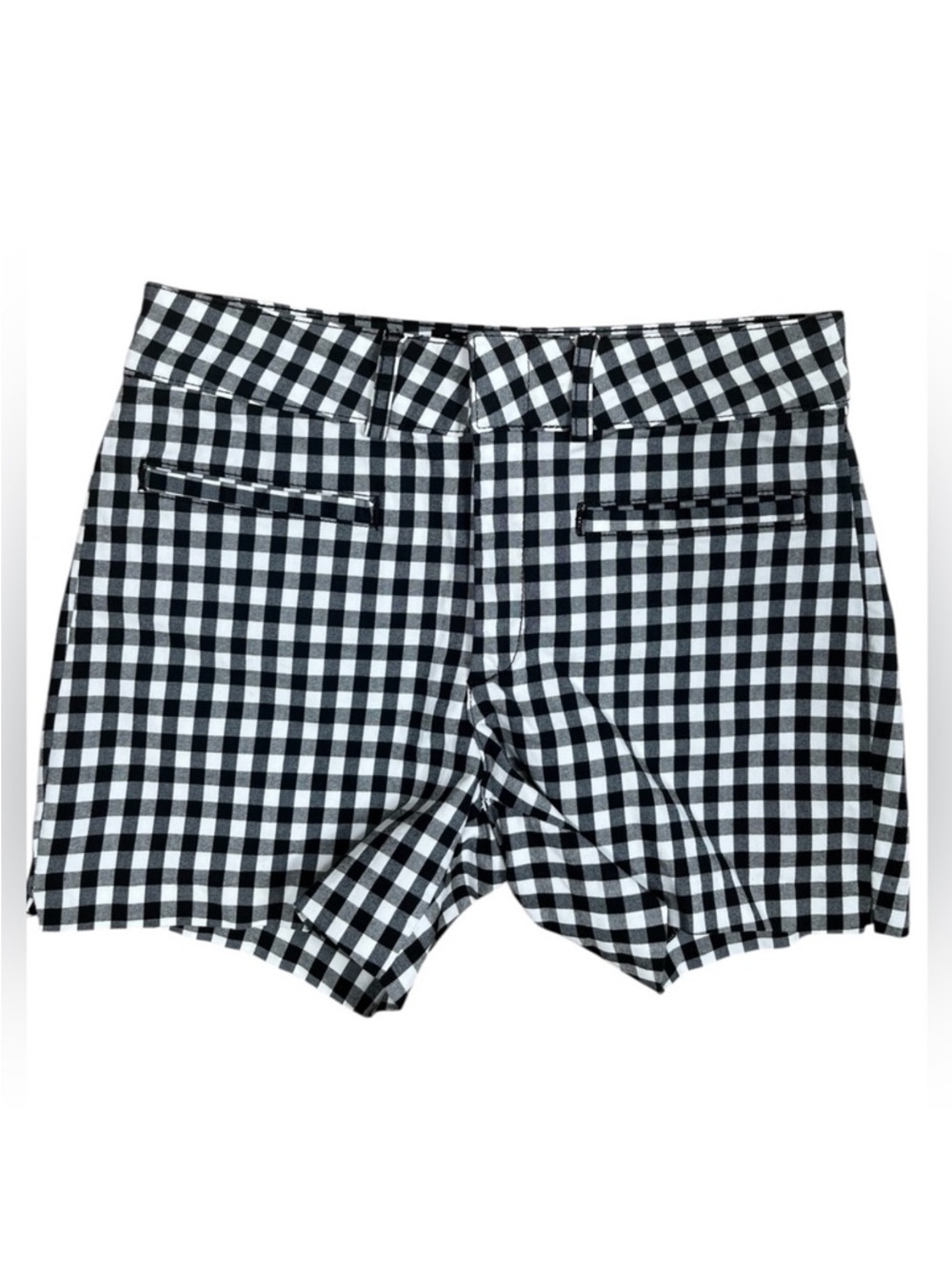 ANTHROPOLOGIE Black White Gingham Shorts Size 27 High Rise Stretch Picnic Check
